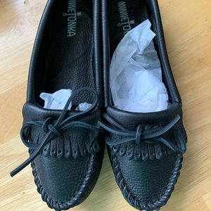 Minnetonka Black Deerskin Moccasins